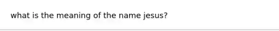 what is the meaning of the name jesus?