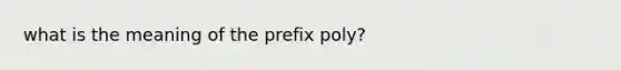 what is the meaning of the prefix poly?