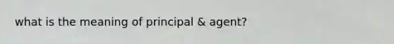 what is the meaning of principal & agent?