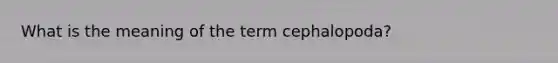 What is the meaning of the term cephalopoda?