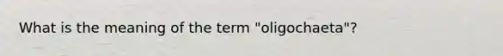 What is the meaning of the term "oligochaeta"?