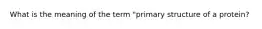 What is the meaning of the term "primary structure of a protein?