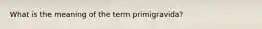 What is the meaning of the term primigravida?