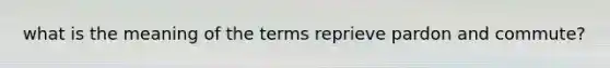 what is the meaning of the terms reprieve pardon and commute?