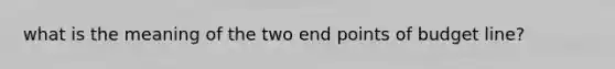 what is the meaning of the two end points of budget line?