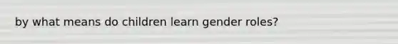 by what means do children learn <a href='https://www.questionai.com/knowledge/kFBKZBlIHQ-gender-roles' class='anchor-knowledge'>gender roles</a>?