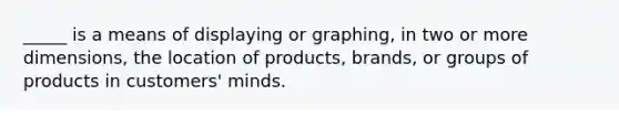 _____ is a means of displaying or graphing, in two or more dimensions, the location of products, brands, or groups of products in customers' minds.​