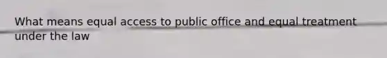 What means equal access to public office and equal treatment under the law