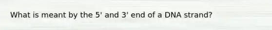 What is meant by the 5' and 3' end of a DNA strand?