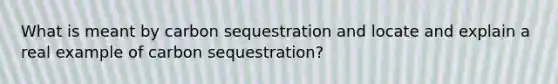 What is meant by carbon sequestration and locate and explain a real example of carbon sequestration?