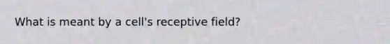 What is meant by a cell's receptive field?