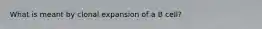 What is meant by clonal expansion of a B cell?