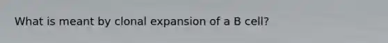 What is meant by clonal expansion of a B cell?