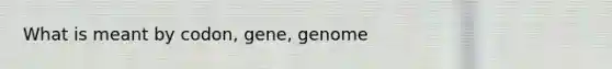 What is meant by codon, gene, genome