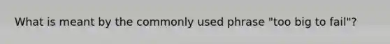What is meant by the commonly used phrase "too big to fail"?