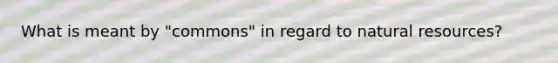 What is meant by "commons" in regard to natural resources?