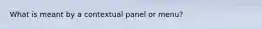 What is meant by a contextual panel or menu?