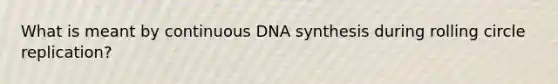 What is meant by continuous DNA synthesis during rolling circle replication?