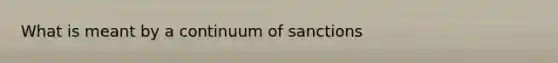 What is meant by a continuum of sanctions