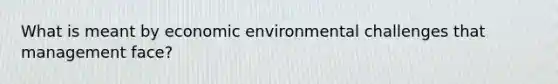 What is meant by economic environmental challenges that management face?