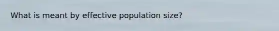 What is meant by effective population size?