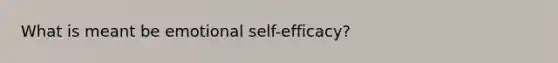 What is meant be emotional self-efficacy?