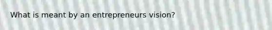 What is meant by an entrepreneurs vision?