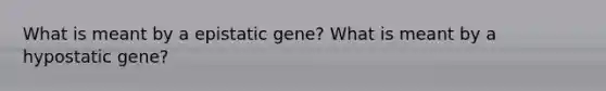 What is meant by a epistatic gene? What is meant by a hypostatic gene?