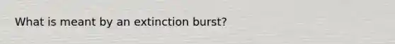 What is meant by an extinction burst?