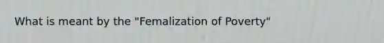 What is meant by the "Femalization of Poverty"