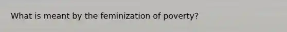 What is meant by the feminization of poverty?