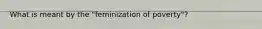 What is meant by the "feminization of poverty"?