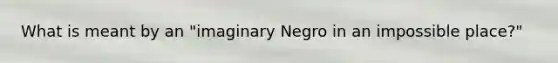 What is meant by an "imaginary Negro in an impossible place?"