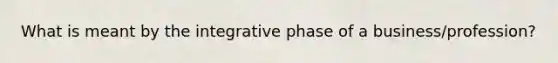 What is meant by the integrative phase of a business/profession?