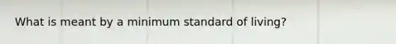 What is meant by a minimum standard of living?