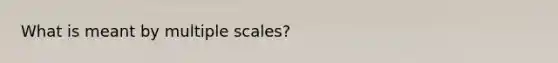 What is meant by multiple scales?