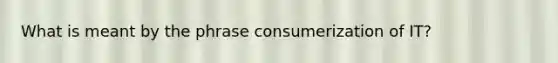 What is meant by the phrase consumerization of IT?