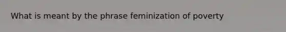 What is meant by the phrase feminization of poverty