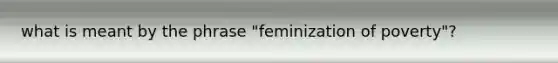 what is meant by the phrase "feminization of poverty"?