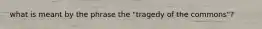 what is meant by the phrase the "tragedy of the commons"?