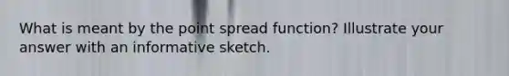 What is meant by the point spread function? Illustrate your answer with an informative sketch.