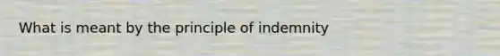 What is meant by the principle of indemnity