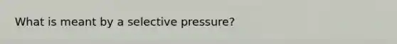 What is meant by a selective pressure?