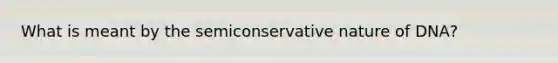 What is meant by the semiconservative nature of DNA?