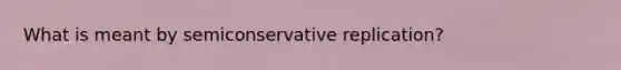 What is meant by semiconservative replication?