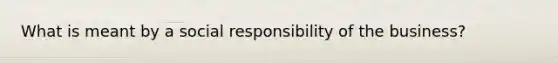 What is meant by a social responsibility of the business?