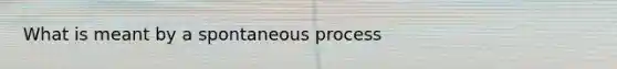 What is meant by a spontaneous process