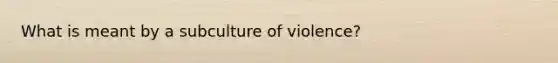 What is meant by a subculture of violence?