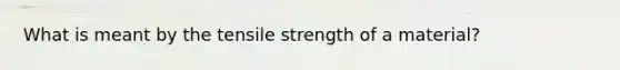 What is meant by the tensile strength of a material?