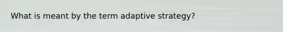 What is meant by the term adaptive strategy?